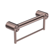 Nero Mecca Care 32mm Grab Rail With Towel Holder 300mm, Brushed Bronze
