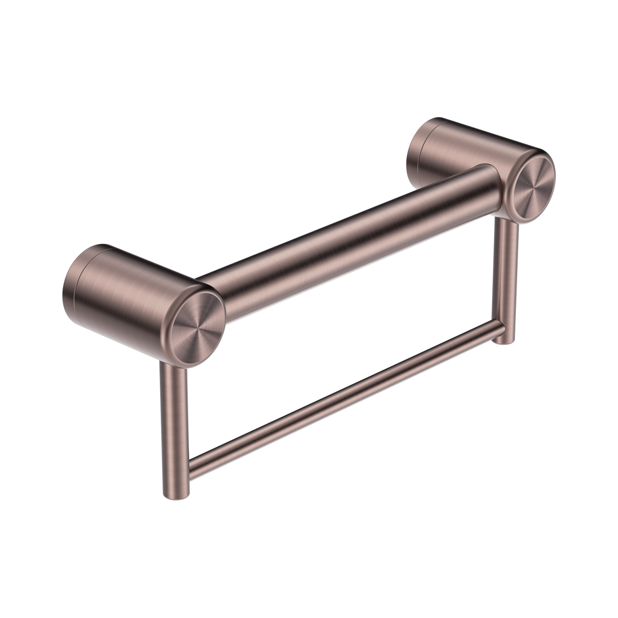 Nero Mecca Care 32mm Grab Rail With Towel Holder 300mm, Brushed Bronze