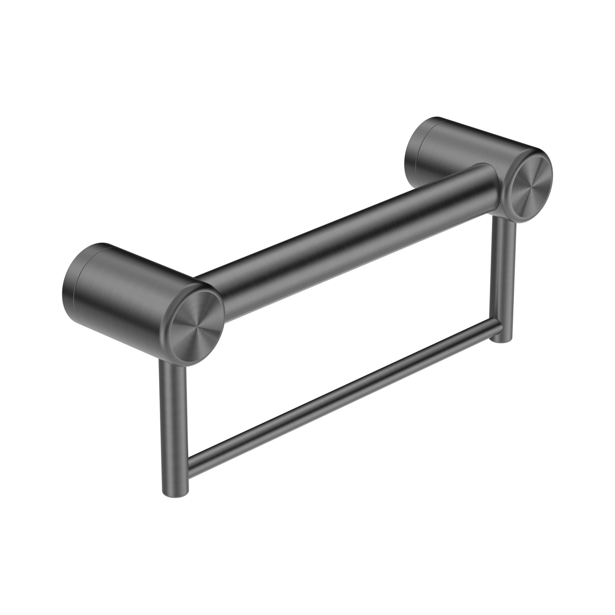Nero Mecca Care 32mm Grab Rail With Towel Holder 300mm, Gun Metal