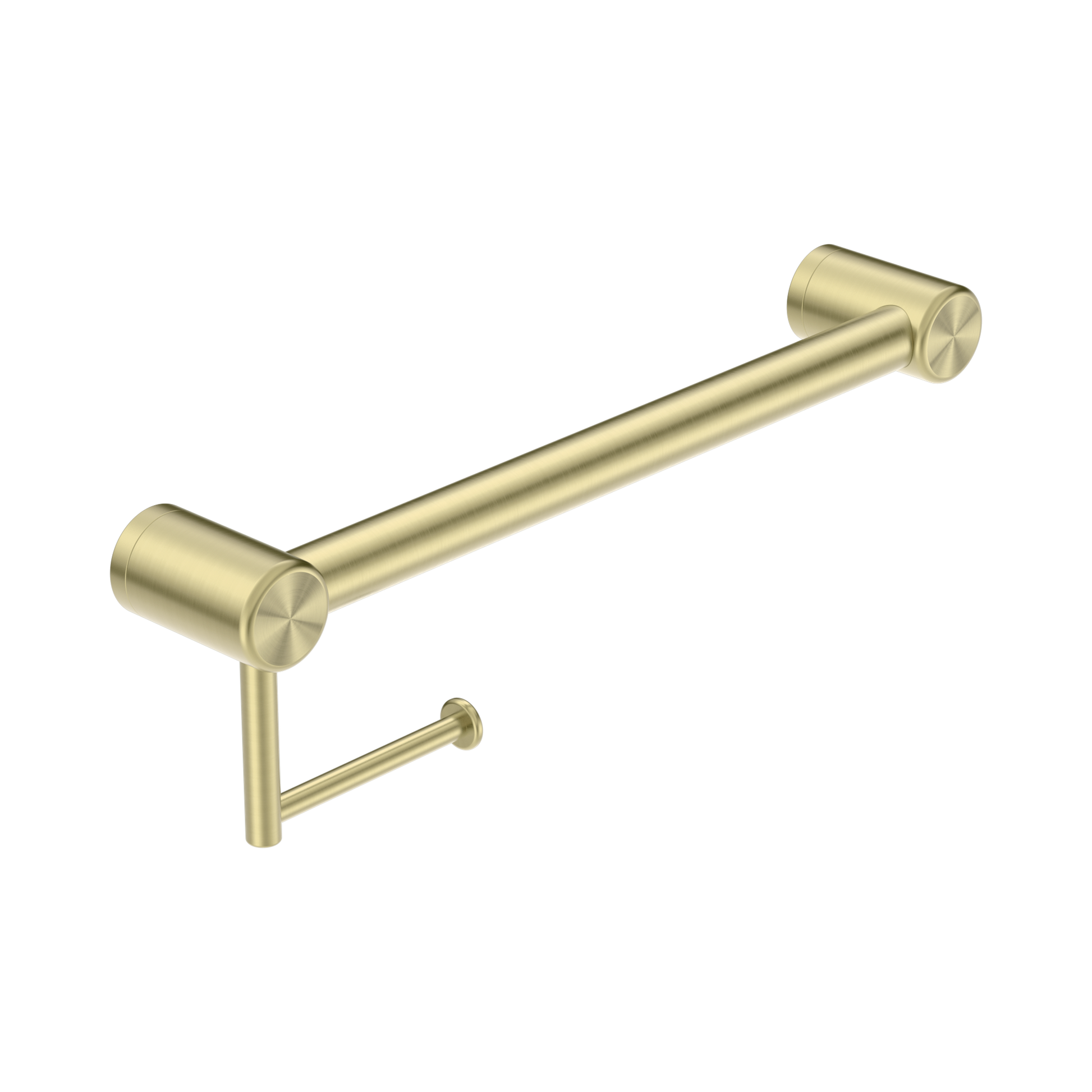 Nero Mecca Care 32mm Grab Rail With Toilet Roll Holder 450mm, Brushed Gold