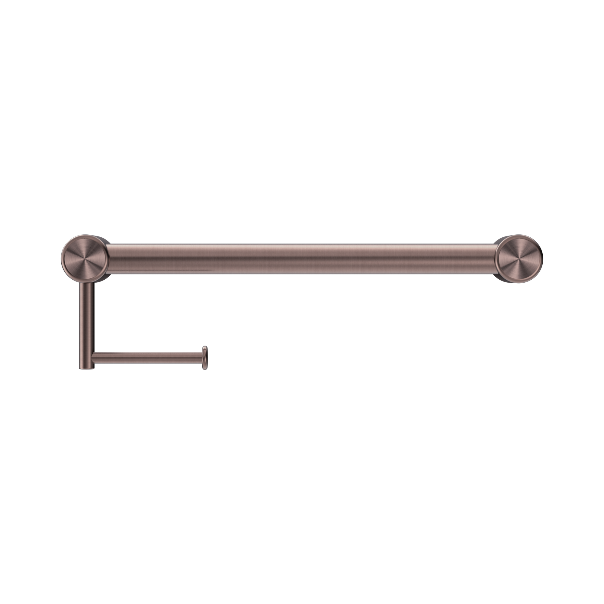 Nero Mecca Care 32mm Grab Rail With Toilet Roll Holder 450mm, Brushed Bronze
