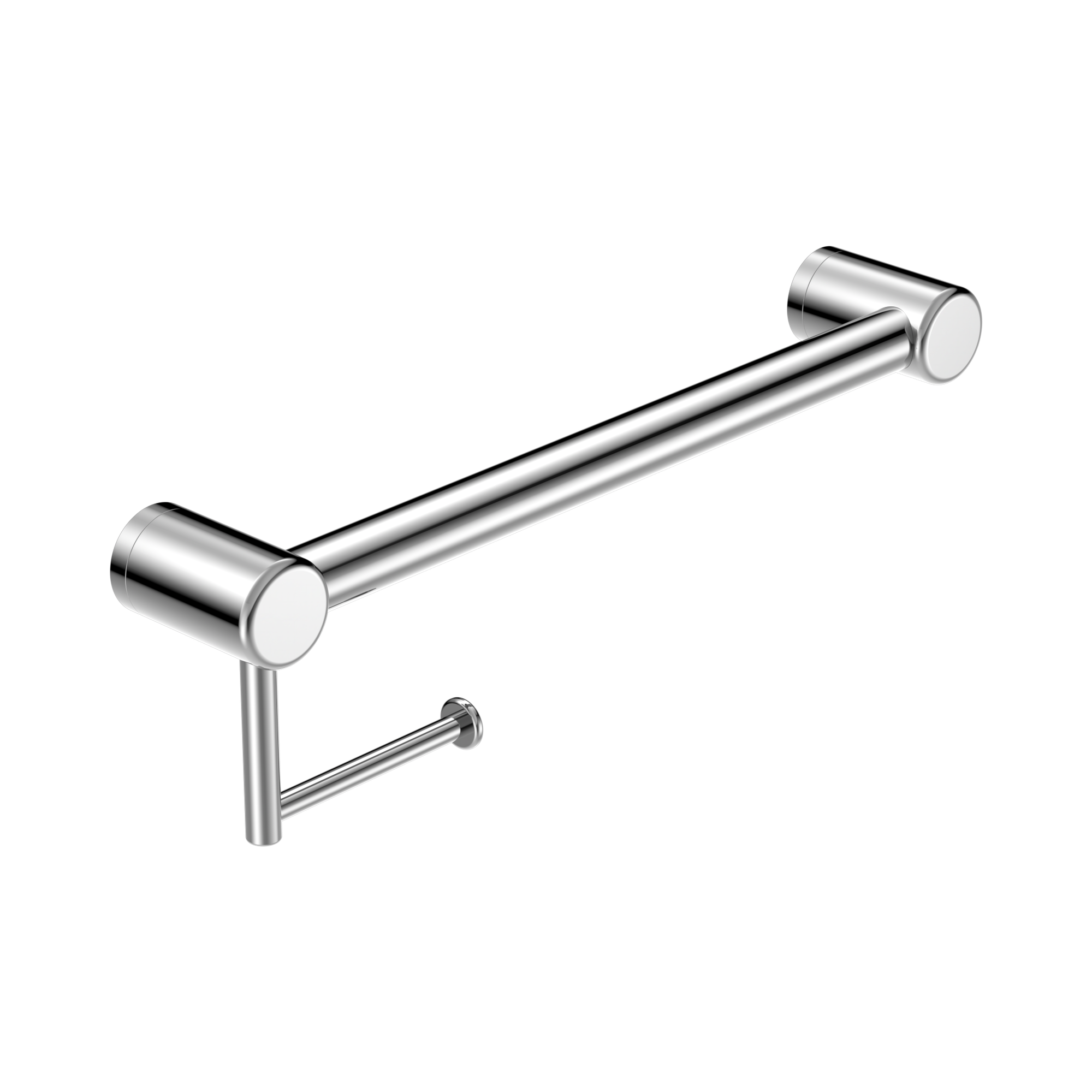 Nero Mecca Care 32mm Grab Rail With Toilet Roll Holder 450mm, Chrome