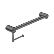 Nero Mecca Care 32mm Grab Rail With Toilet Roll Holder 450mm, Gun Metal