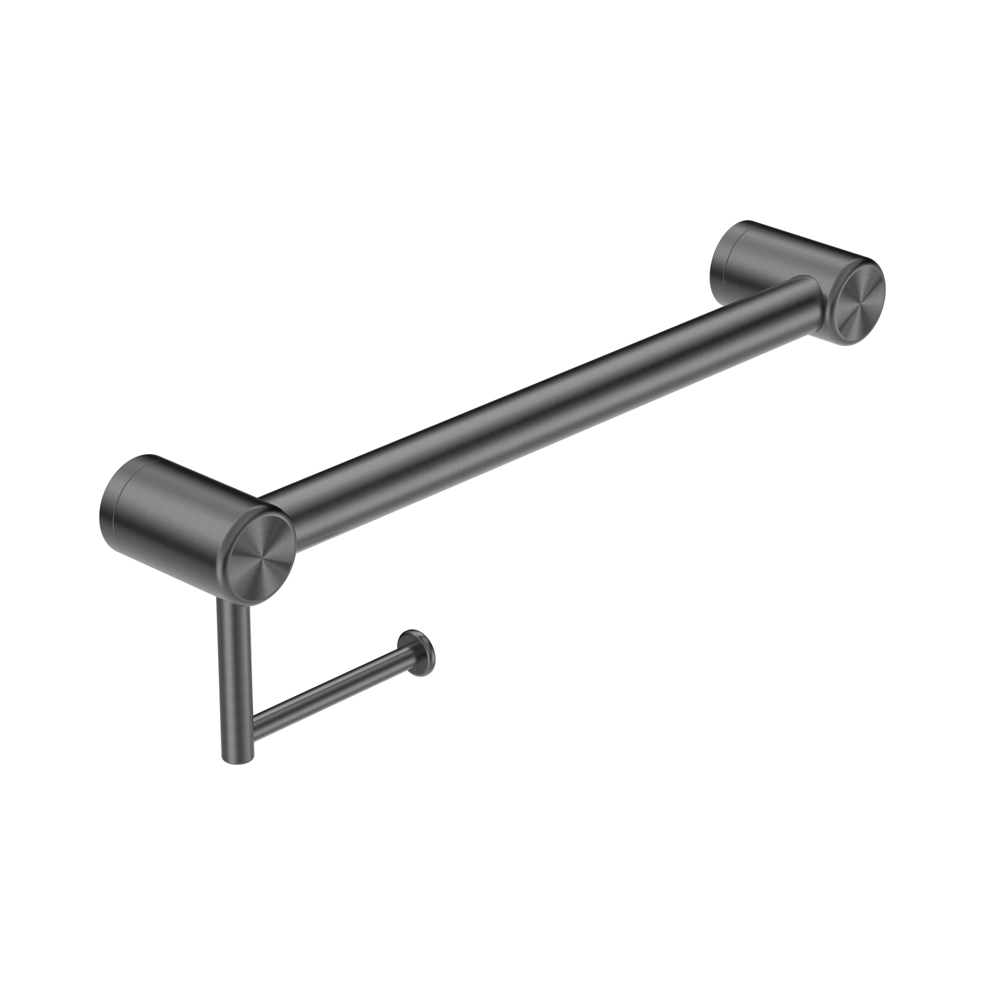 Nero Mecca Care 32mm Grab Rail With Toilet Roll Holder 450mm, Gun Metal