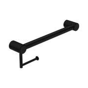 Nero Mecca Care 32mm Grab Rail With Toilet Roll Holder 450mm, Matte Black