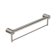 Nero Mecca Care 32mm Grab Rail With Towel Holder 600mm, Brushed Nickel
