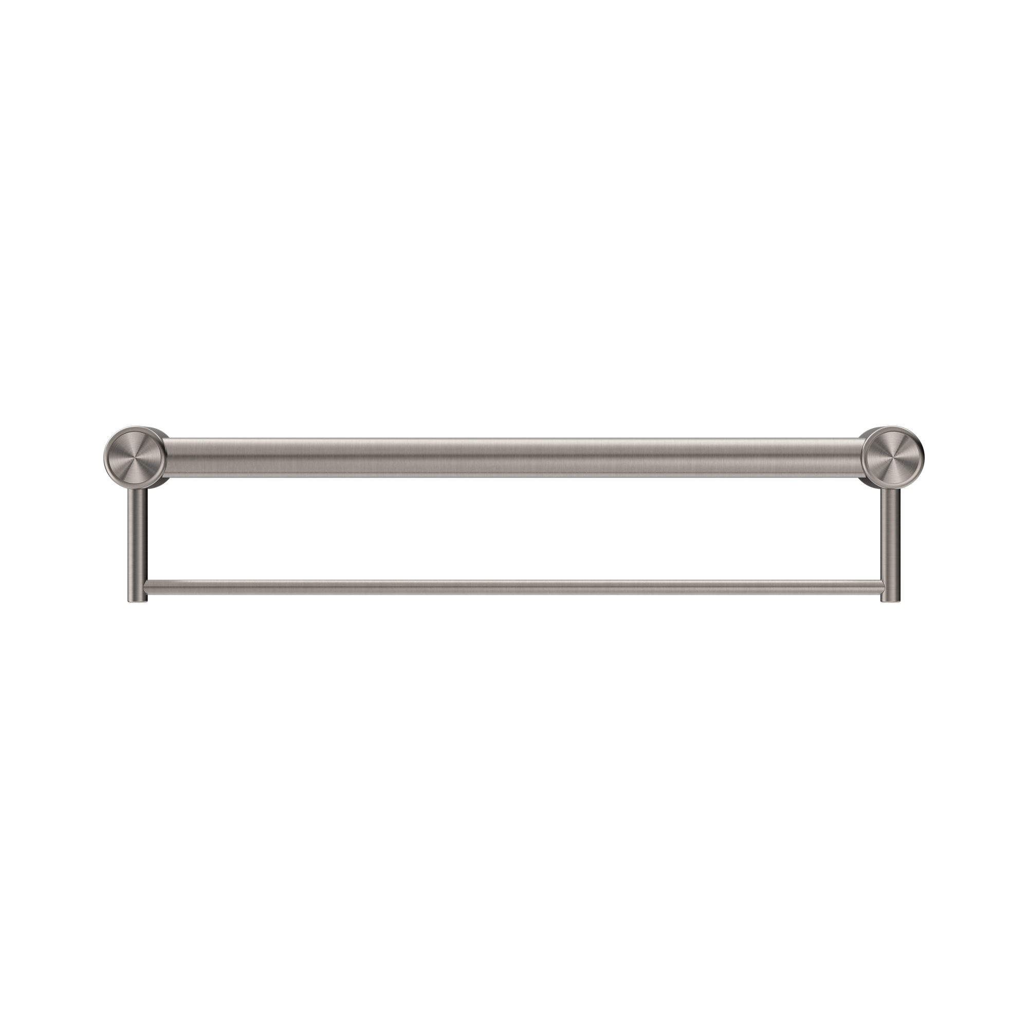 Nero Mecca Care 32mm Grab Rail With Towel Holder 600mm, Brushed Nickel