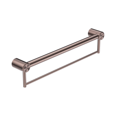 Nero Mecca Care 32mm Grab Rail With Towel Holder 600mm, Brushed Bronze