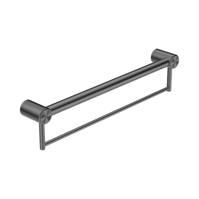 Nero Mecca Care 32mm Grab Rail With Towel Holder 600mm, Gun Metal