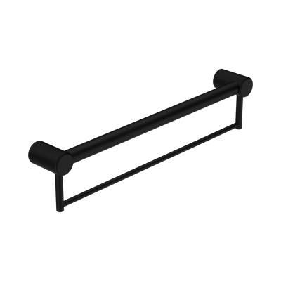 Nero Mecca Care 32mm Grab Rail With Towel Holder 600mm, Matte Black