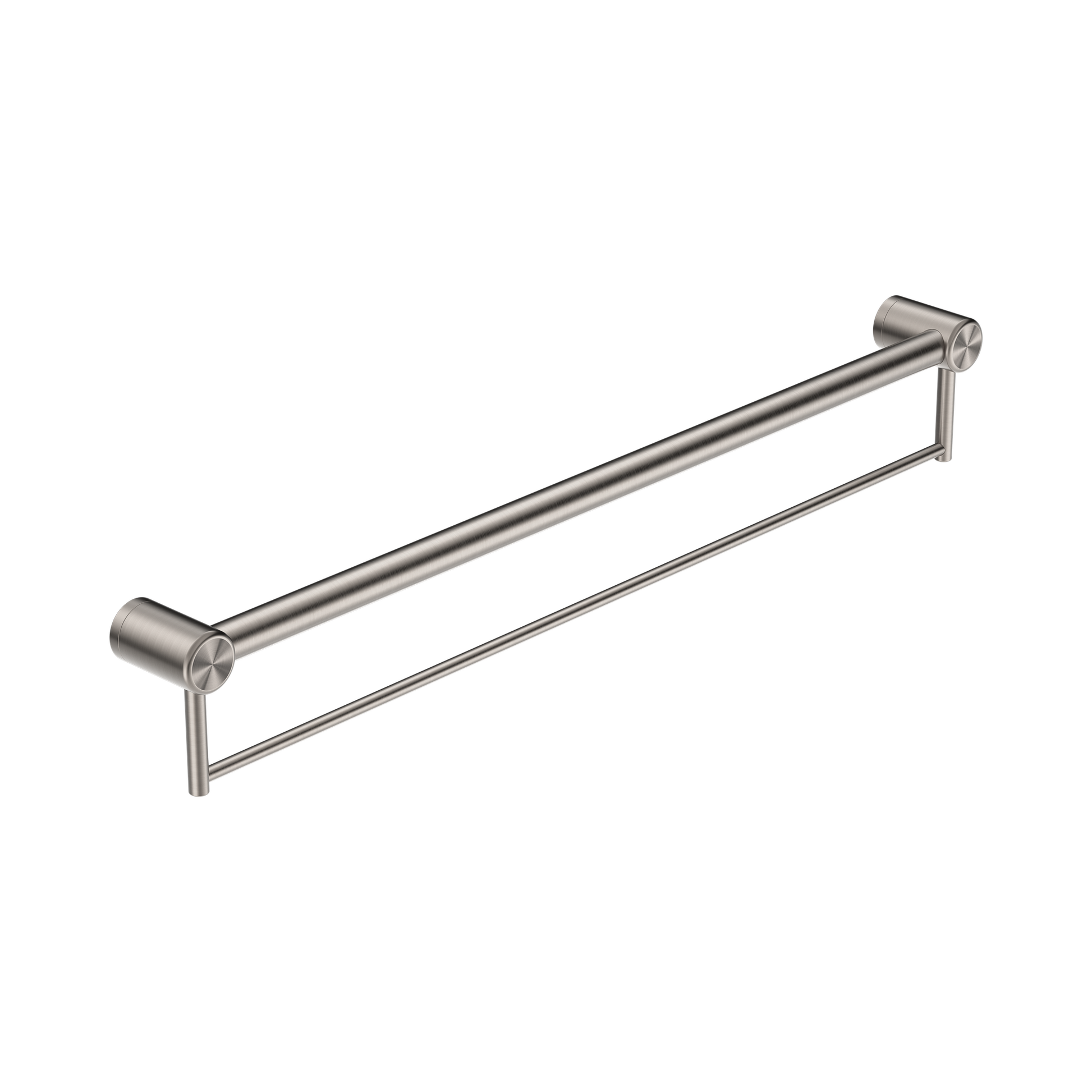 Nero Mecca Care 32mm Grab Rail With Towel Holder 900mm, Brushed Nickel