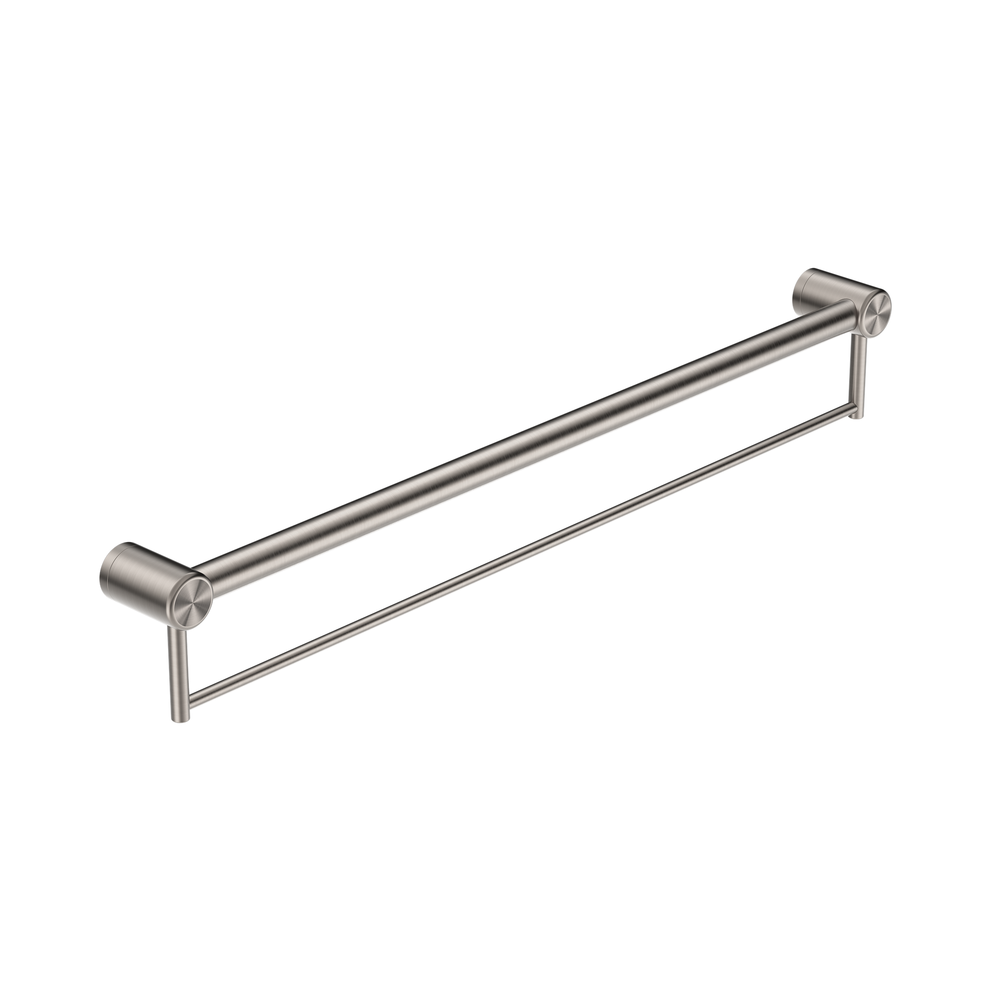 Nero Mecca Care 32mm Grab Rail With Towel Holder 900mm, Brushed Nickel