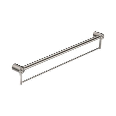 Nero Mecca Care 32mm Grab Rail With Towel Holder 900mm, Brushed Nickel