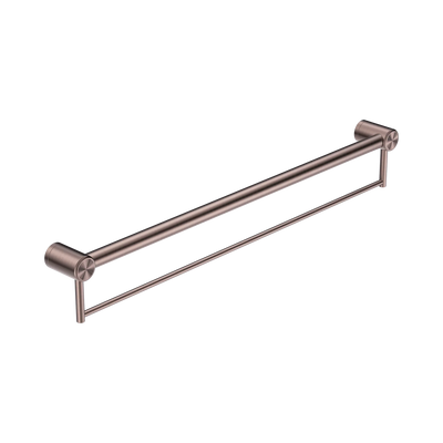 Nero Mecca Care 32mm Grab Rail With Towel Holder 900mm, Brushed Bronze
