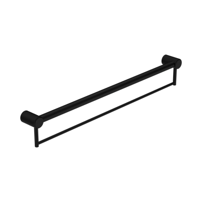 Nero Mecca Care 32mm Grab Rail With Towel Holder 900mm, Matte Black