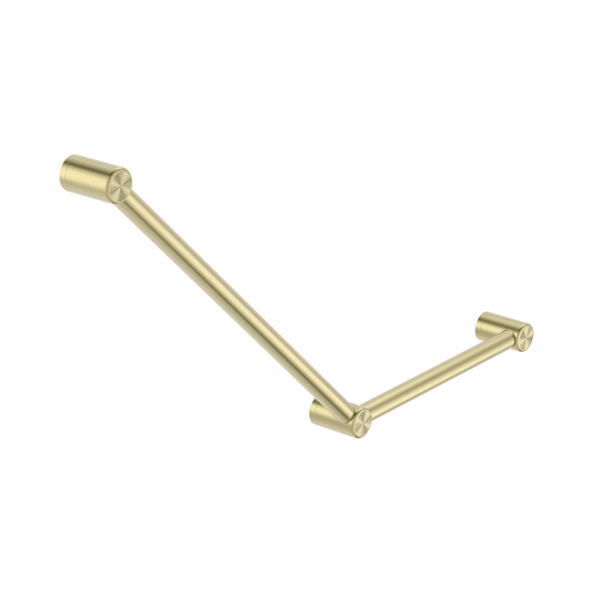 Nero Mecca Care 32mm Ambulant Toilet Grab Rail 45 Degree 750X450mm, Brushed Gold