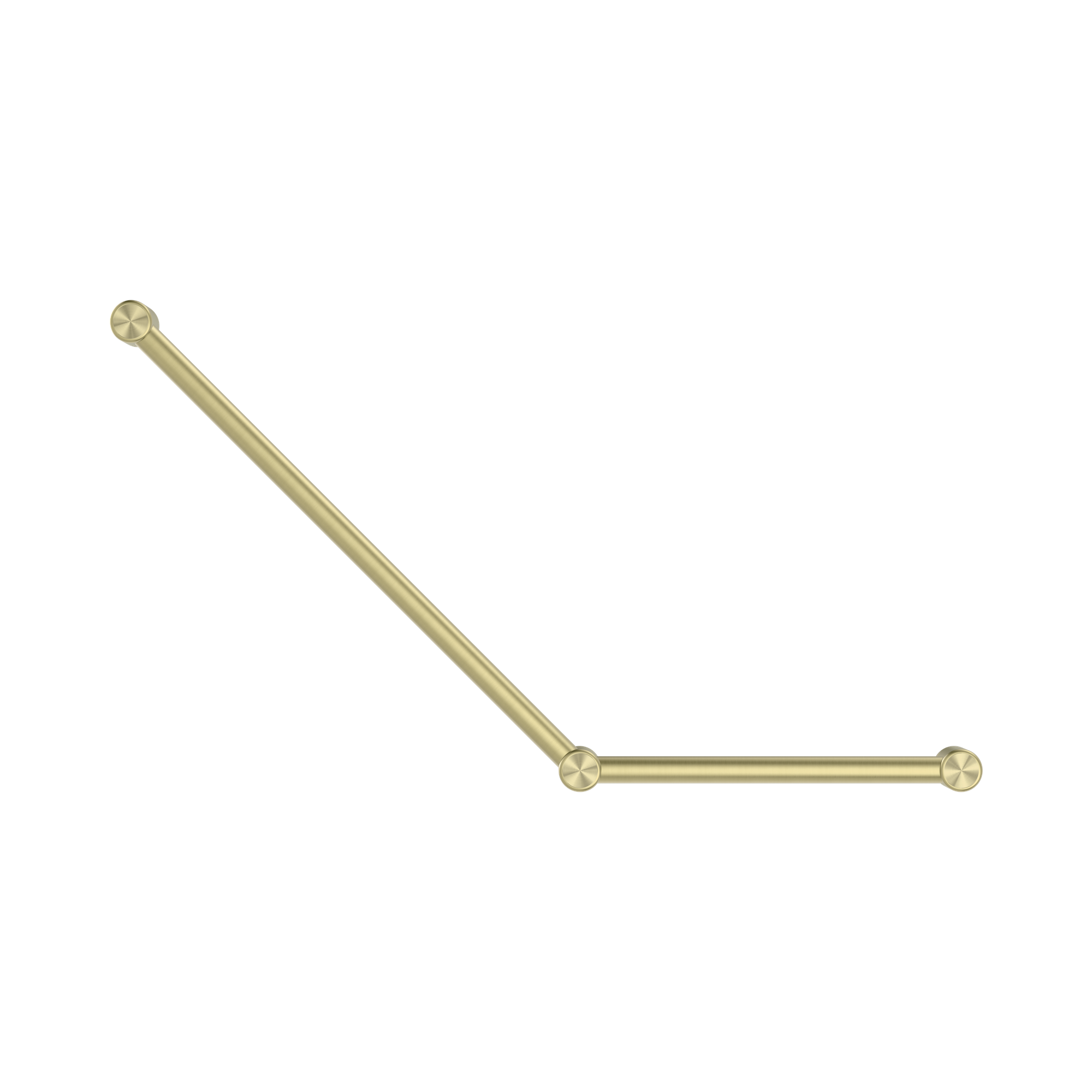Nero Mecca Care 32mm Ambulant Toilet Grab Rail 45 Degree 750X450mm, Brushed Gold