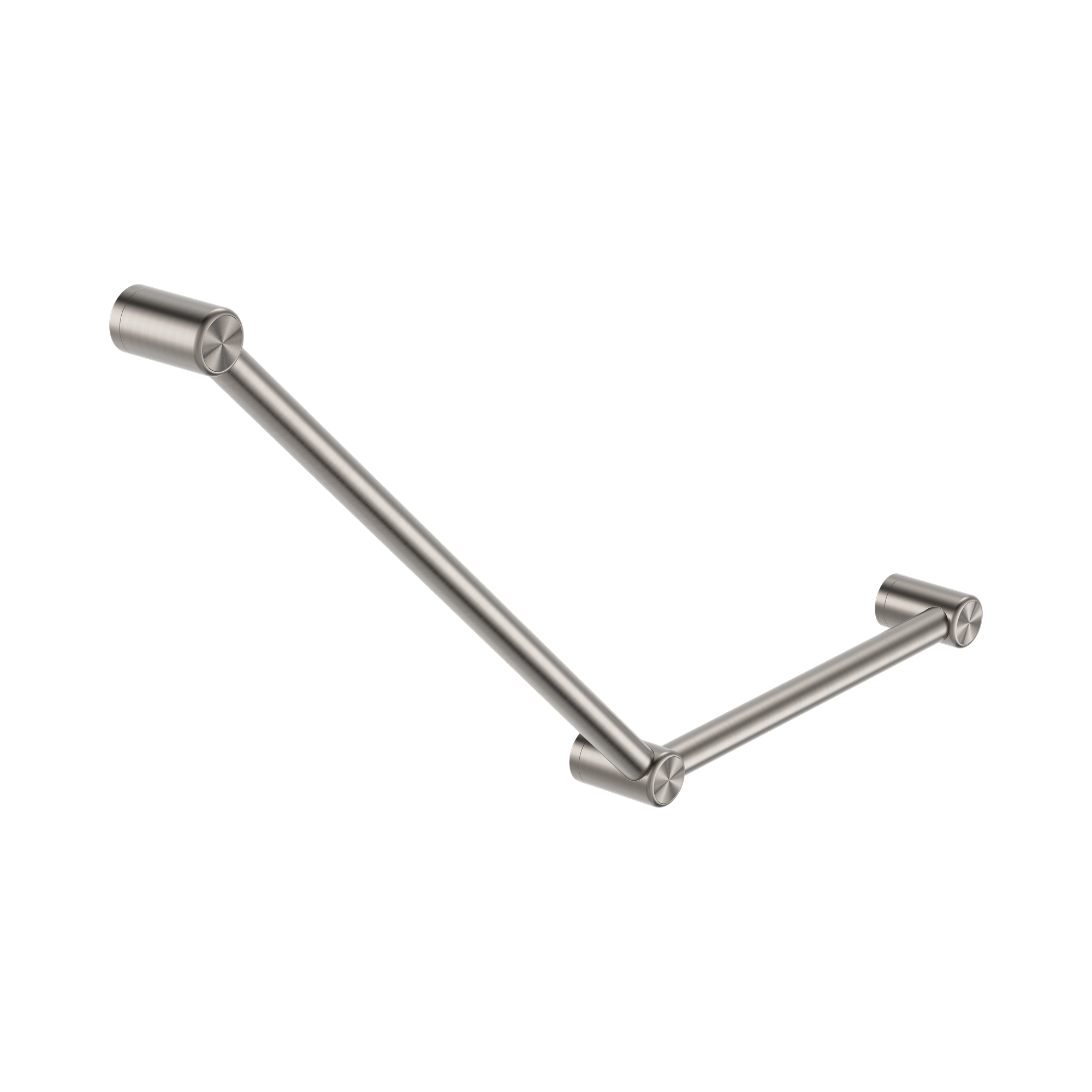 Nero Mecca Care 32mm Ambulant Toilet Grab Rail 45 Degree 750X450mm, Brushed Nickel