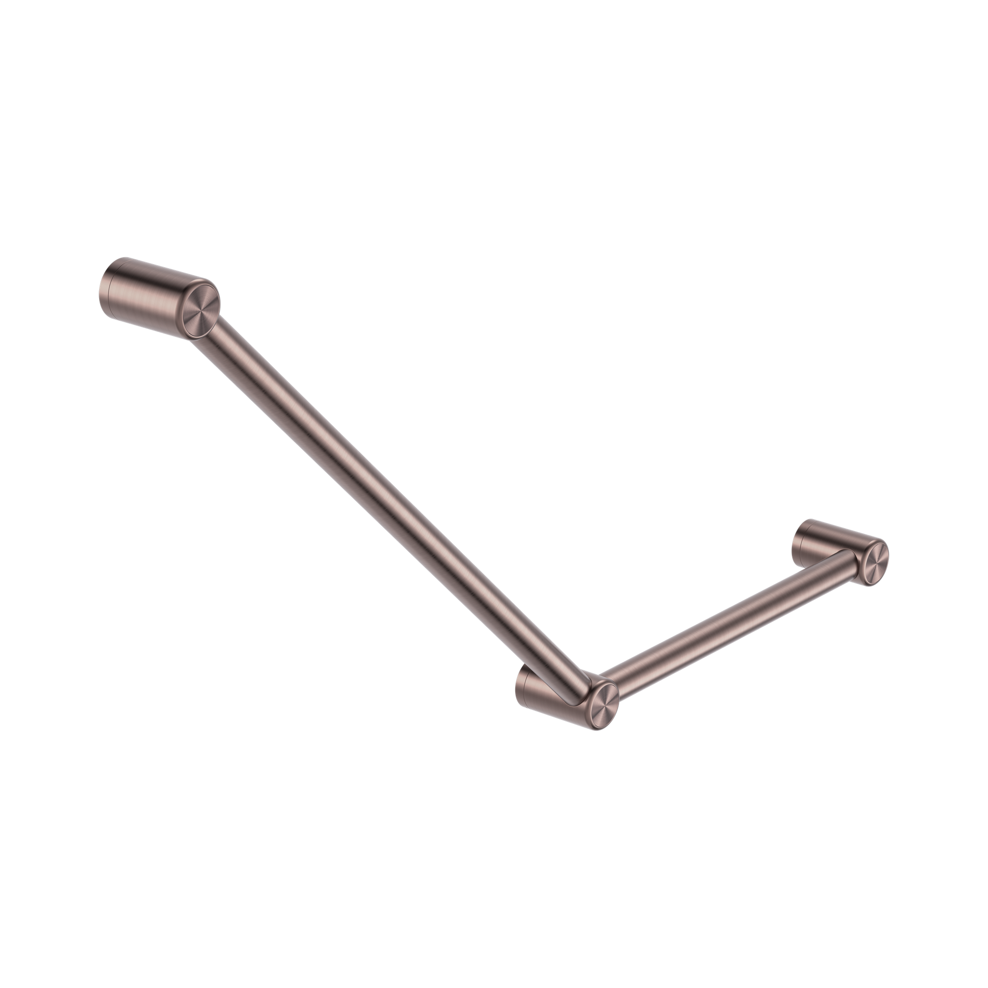 Nero Mecca Care 32mm Ambulant Toilet Grab Rail 45 Degree 750X450mm, Brushed Bronze