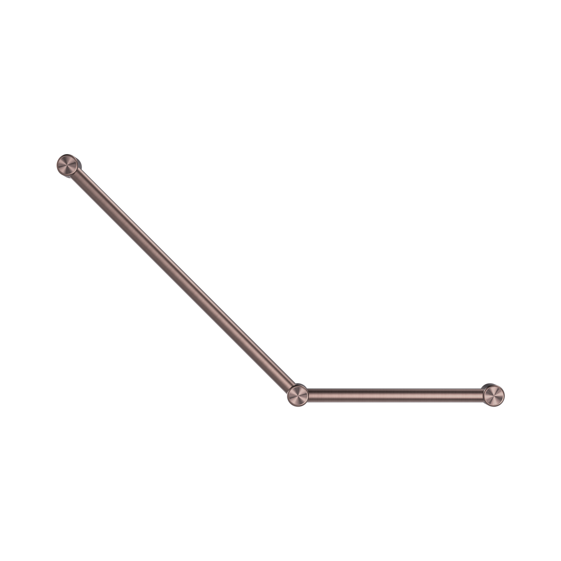 Nero Mecca Care 32mm Ambulant Toilet Grab Rail 45 Degree 750X450mm, Brushed Bronze