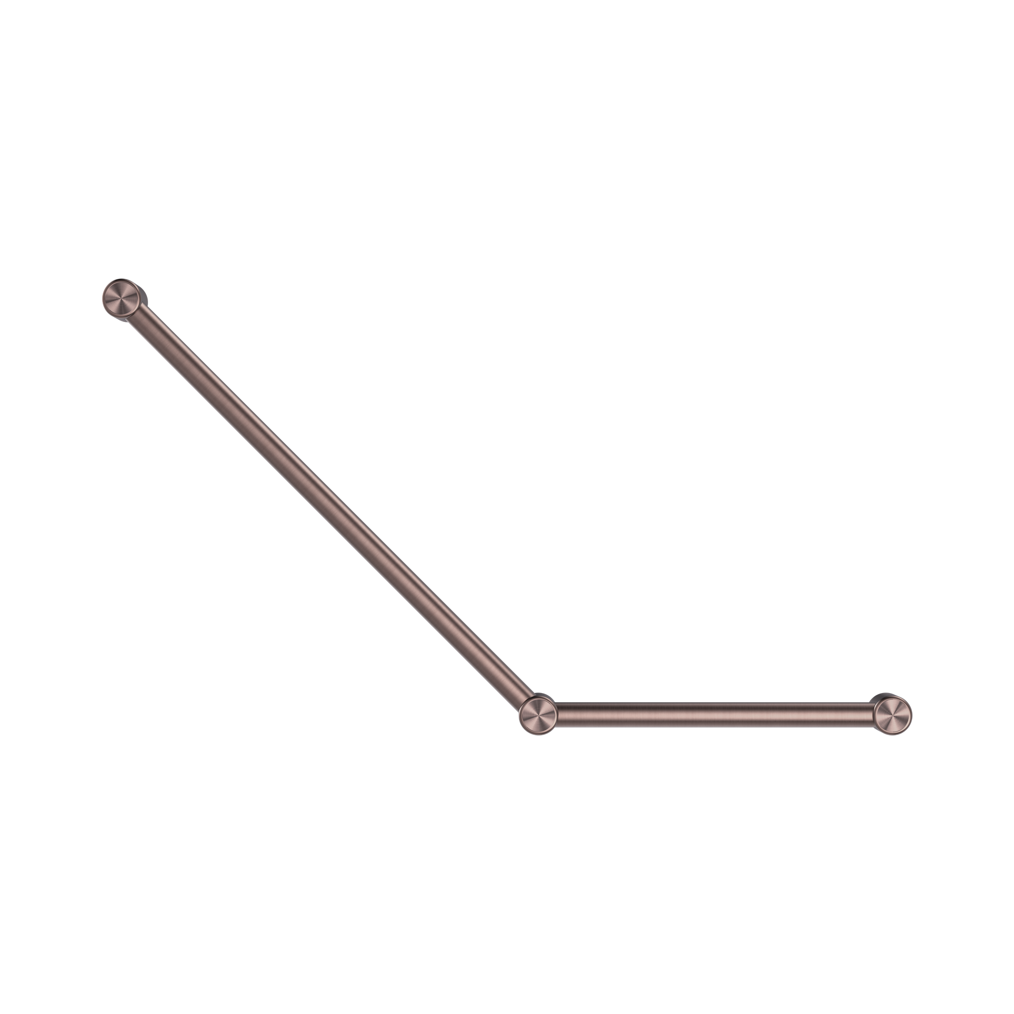 Nero Mecca Care 32mm Ambulant Toilet Grab Rail 45 Degree 750X450mm, Brushed Bronze