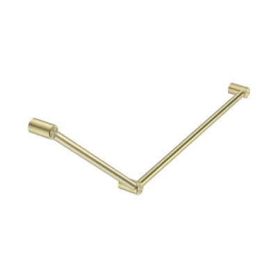 Nero Mecca Care 32mm DDA Accessible Toilet Grab Rail Set 45 Degree 750X900mm, Brushed Gold