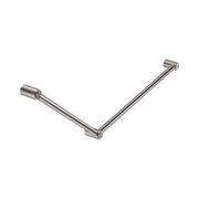 Nero Mecca Care 32mm DDA Accessible Toilet Grab Rail Set 45 Degree 750X900mm, Brushed Nickel