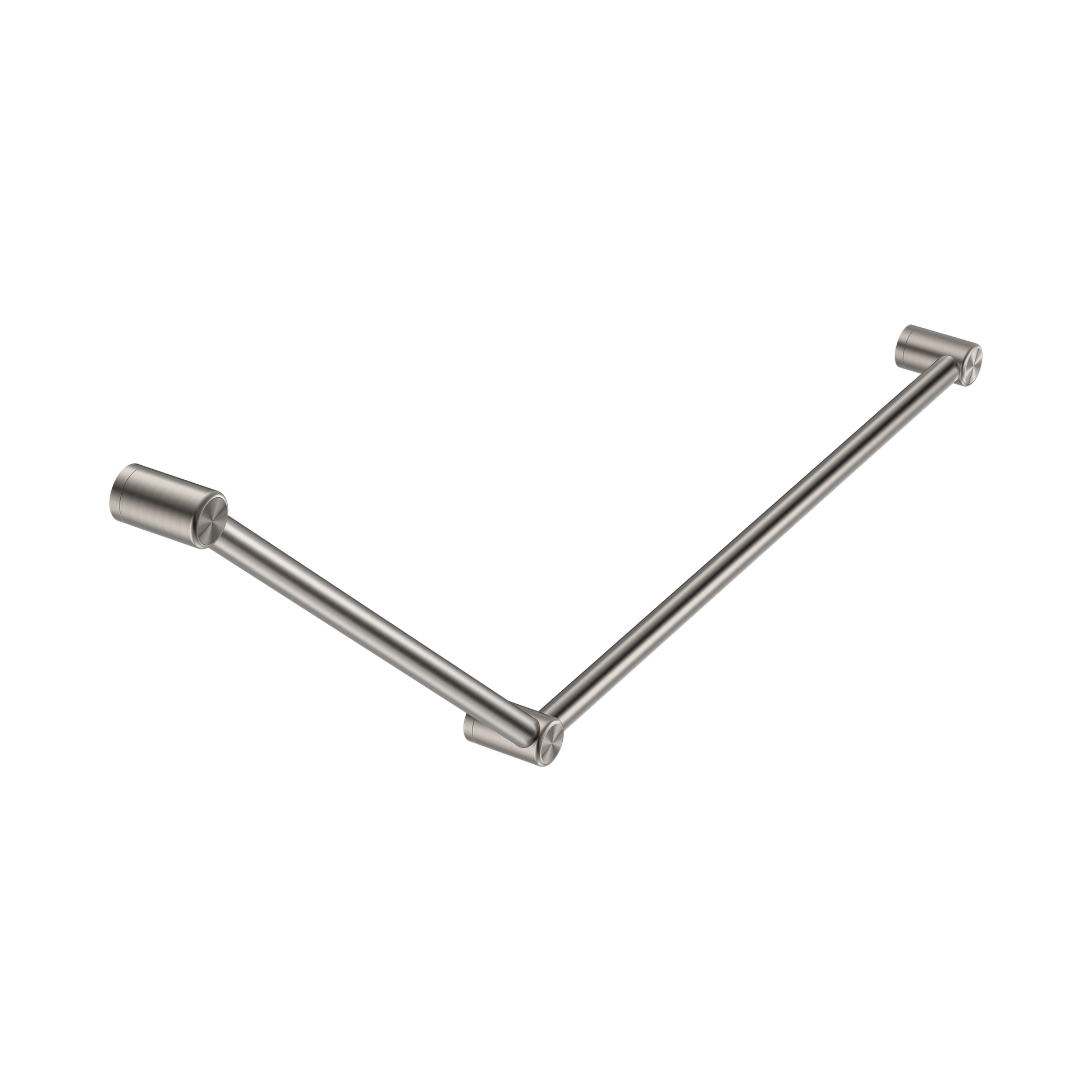 Nero Mecca Care 32mm DDA Accessible Toilet Grab Rail Set 45 Degree 750X900mm, Brushed Nickel