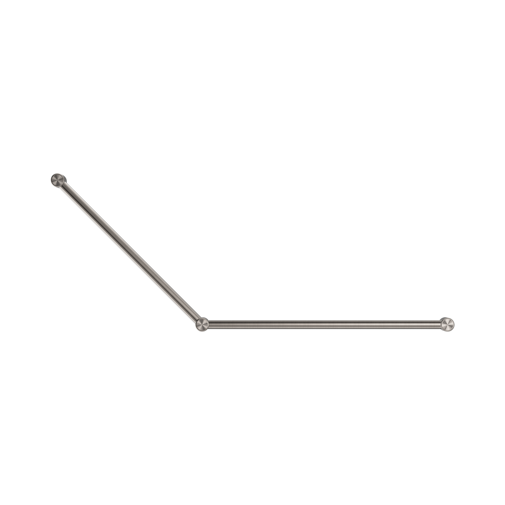 Nero Mecca Care 32mm DDA Accessible Toilet Grab Rail Set 45 Degree 750X900mm, Brushed Nickel