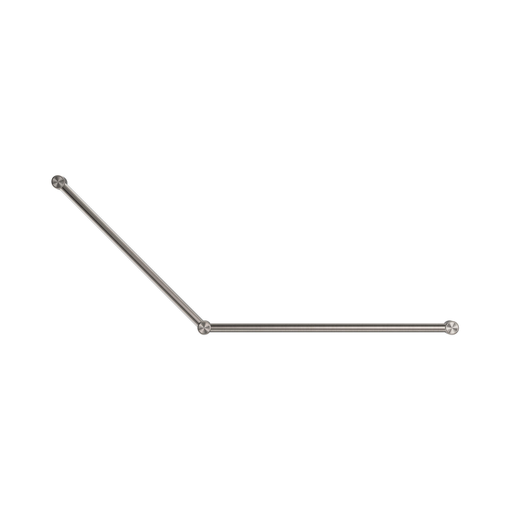 Nero Mecca Care 32mm DDA Accessible Toilet Grab Rail Set 45 Degree 750X900mm, Brushed Nickel