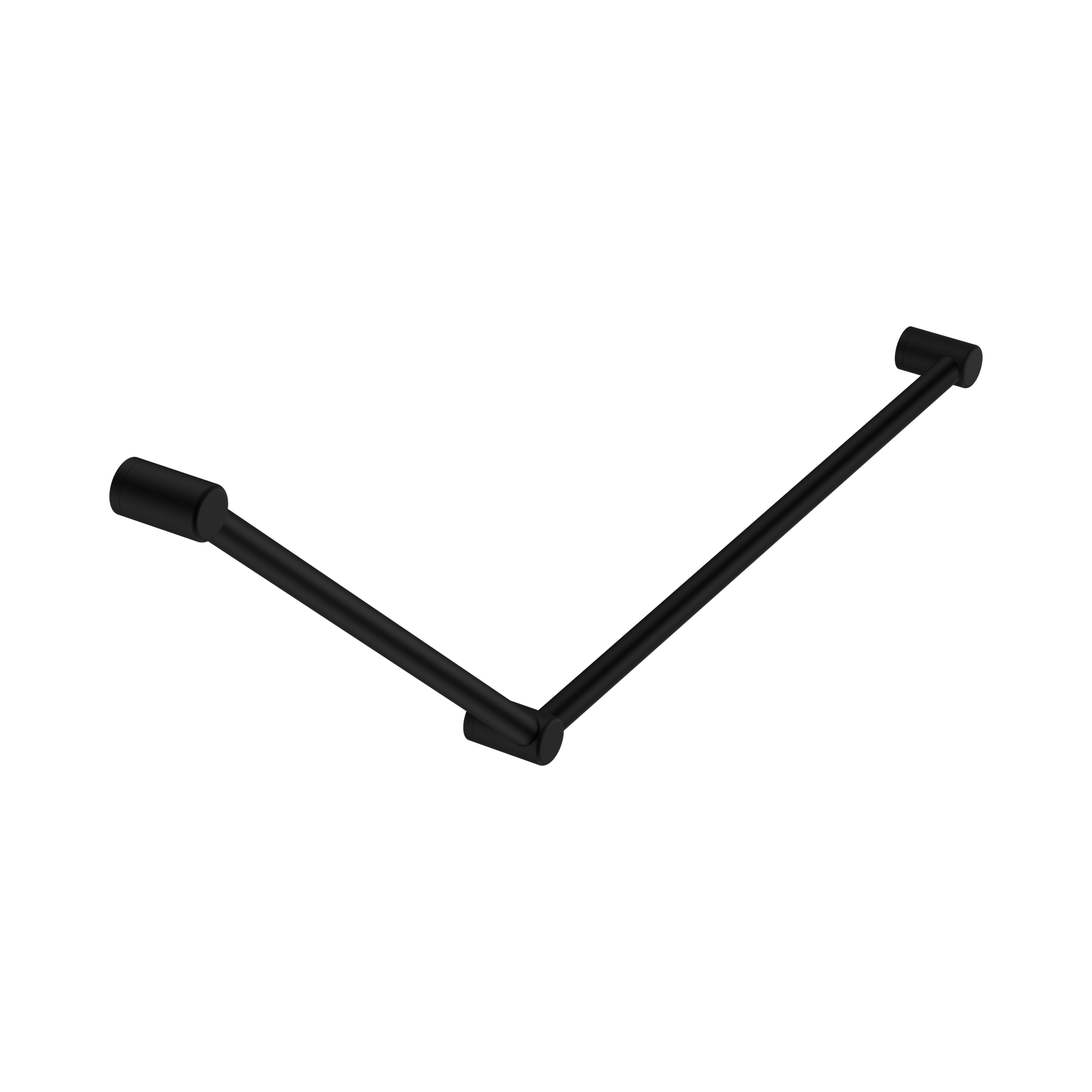 Nero Mecca Care 32mm DDA Accessible Toilet Grab Rail Set 45 Degree 750X900mm, Matte Black