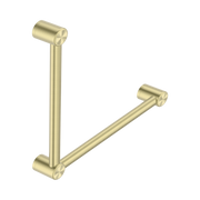 Nero Mecca Care 32mm Ambulant Toilet Grab Rail 90 Degree 450X450mm, Brushed Gold