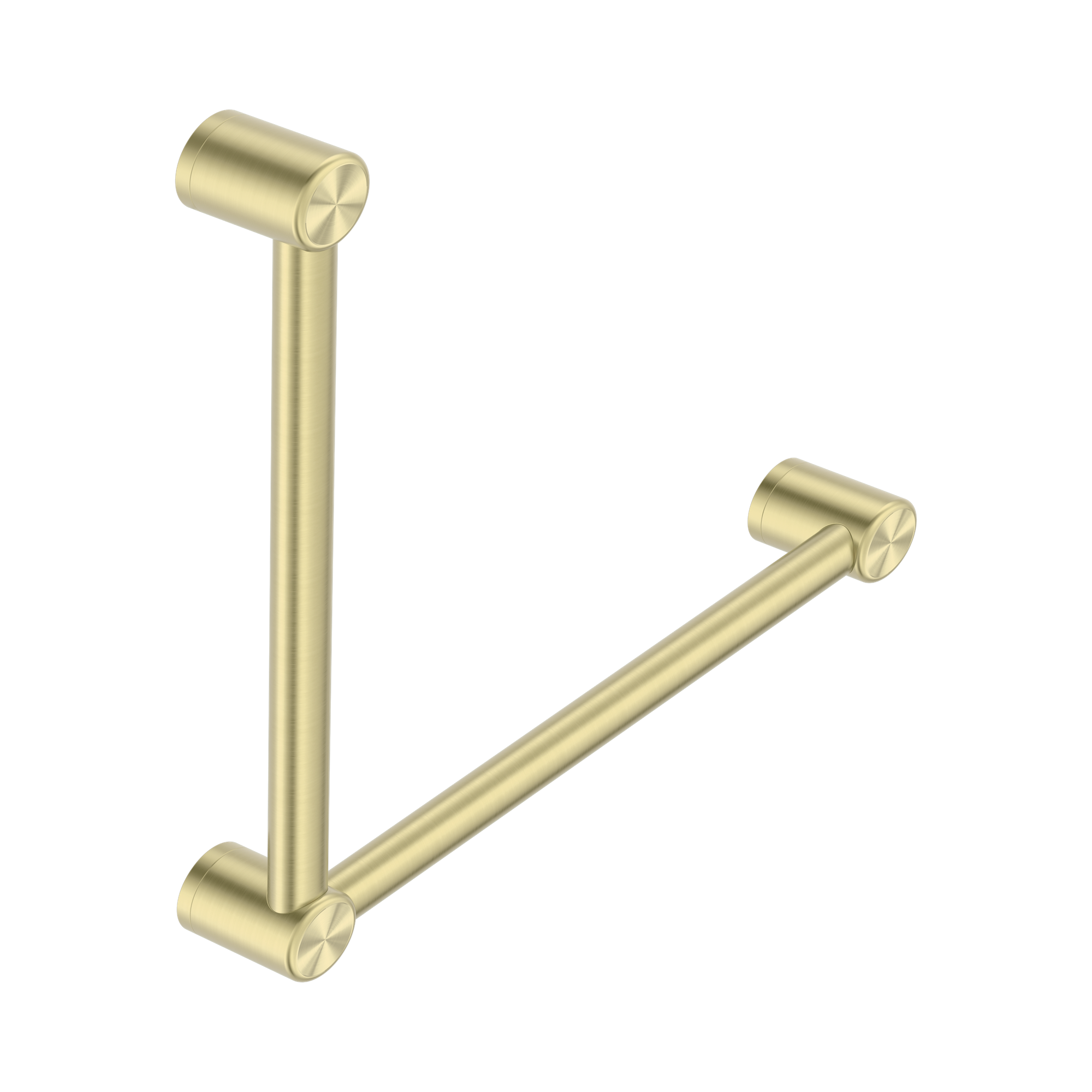 Nero Mecca Care 32mm Ambulant Toilet Grab Rail 90 Degree 450X450mm, Brushed Gold