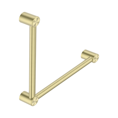 Nero Mecca Care 32mm Ambulant Toilet Grab Rail 90 Degree 450X450mm, Brushed Gold