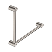 Nero Mecca Care 32mm Ambulant Toilet Grab Rail 90 Degree 450X450mm, Brushed Nickel
