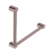 Nero Mecca Care 32mm Ambulant Toilet Grab Rail 90 Degree 450X450mm, Brushed Bronze