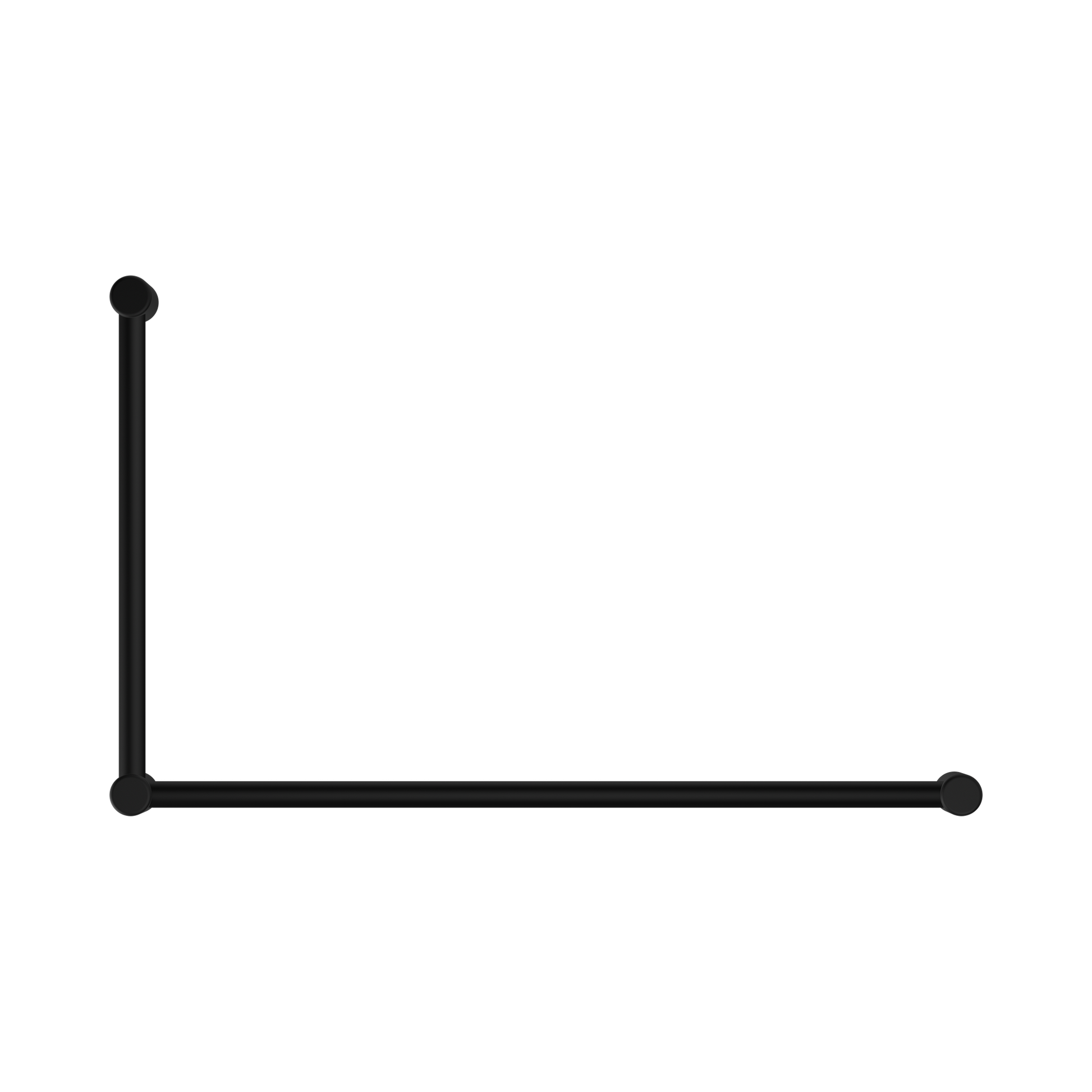 Nero Mecca Care 32mm DDA Accessible Toilet Grab Rail Set 90 Degree 600X1000mm, Matte Black