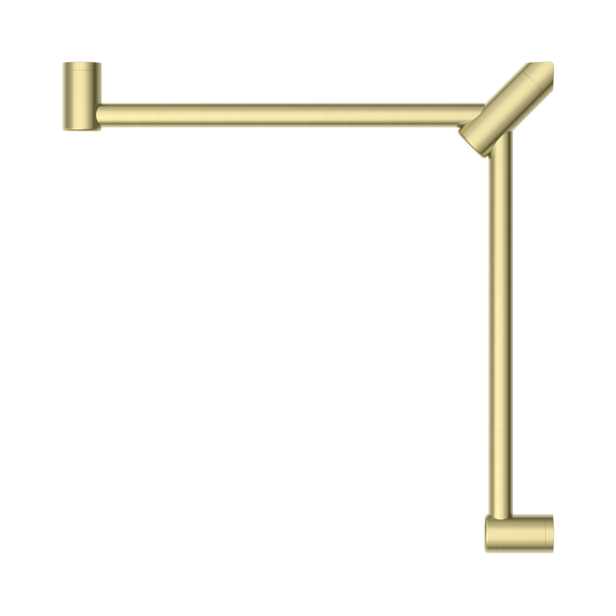 Nero Mecca Care 32mm Wrap Around Corner Grab Rail 600X600mm, Brushed Gold