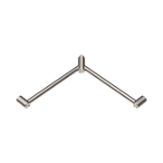 Nero Mecca Care 32mm Wrap Around Corner Grab Rail 600X600mm, Brushed Nickel