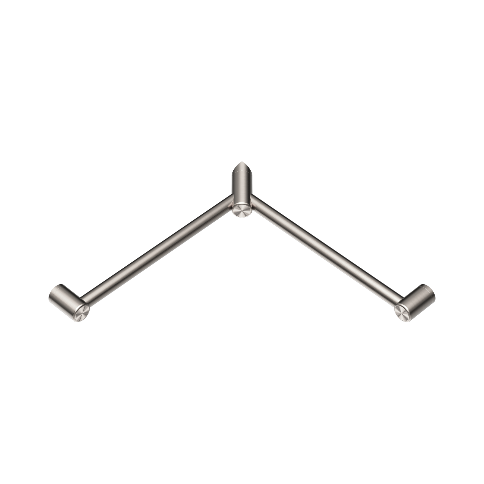 Nero Mecca Care 32mm Wrap Around Corner Grab Rail 600X600mm, Brushed Nickel