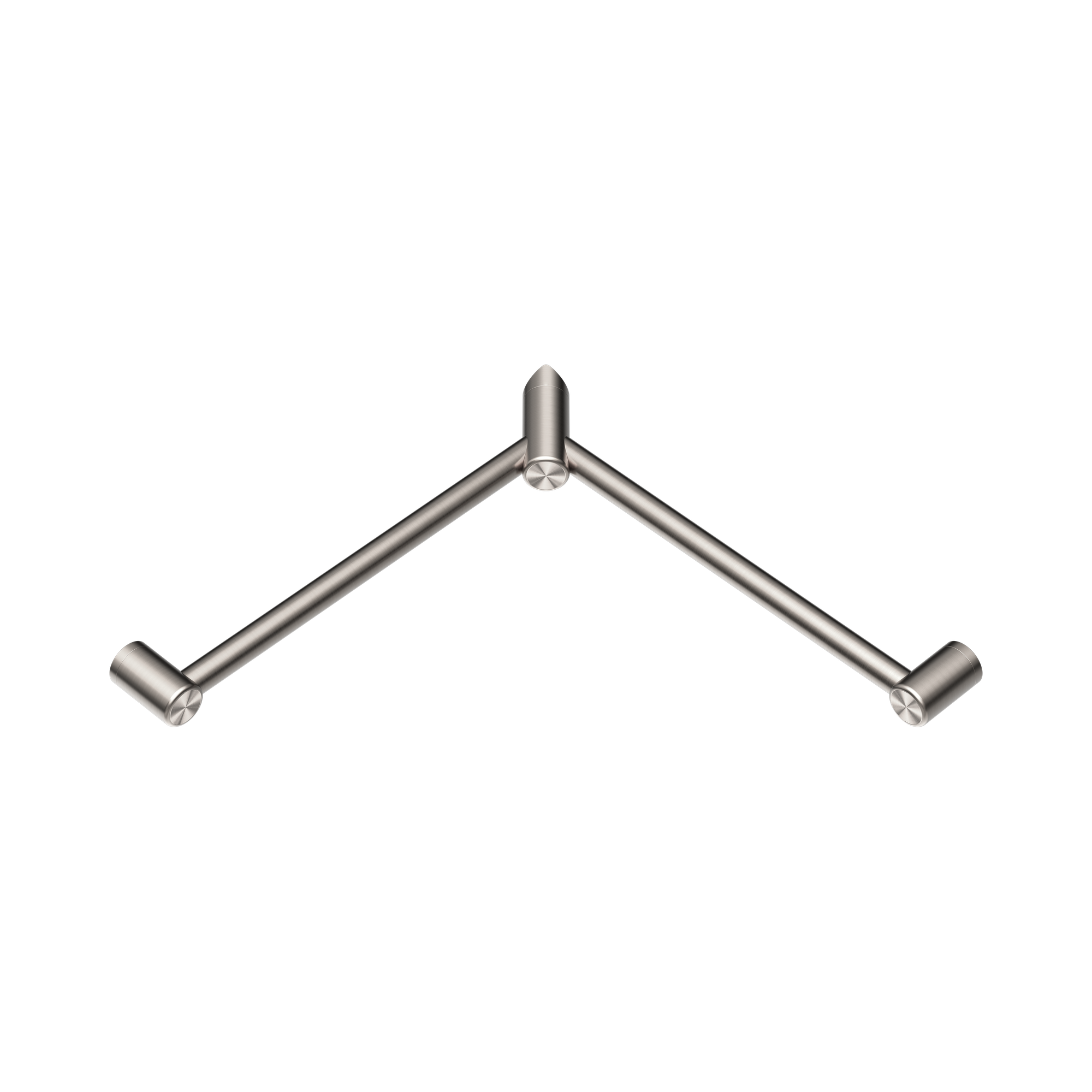 Nero Mecca Care 32mm Wrap Around Corner Grab Rail 600X600mm, Brushed Nickel