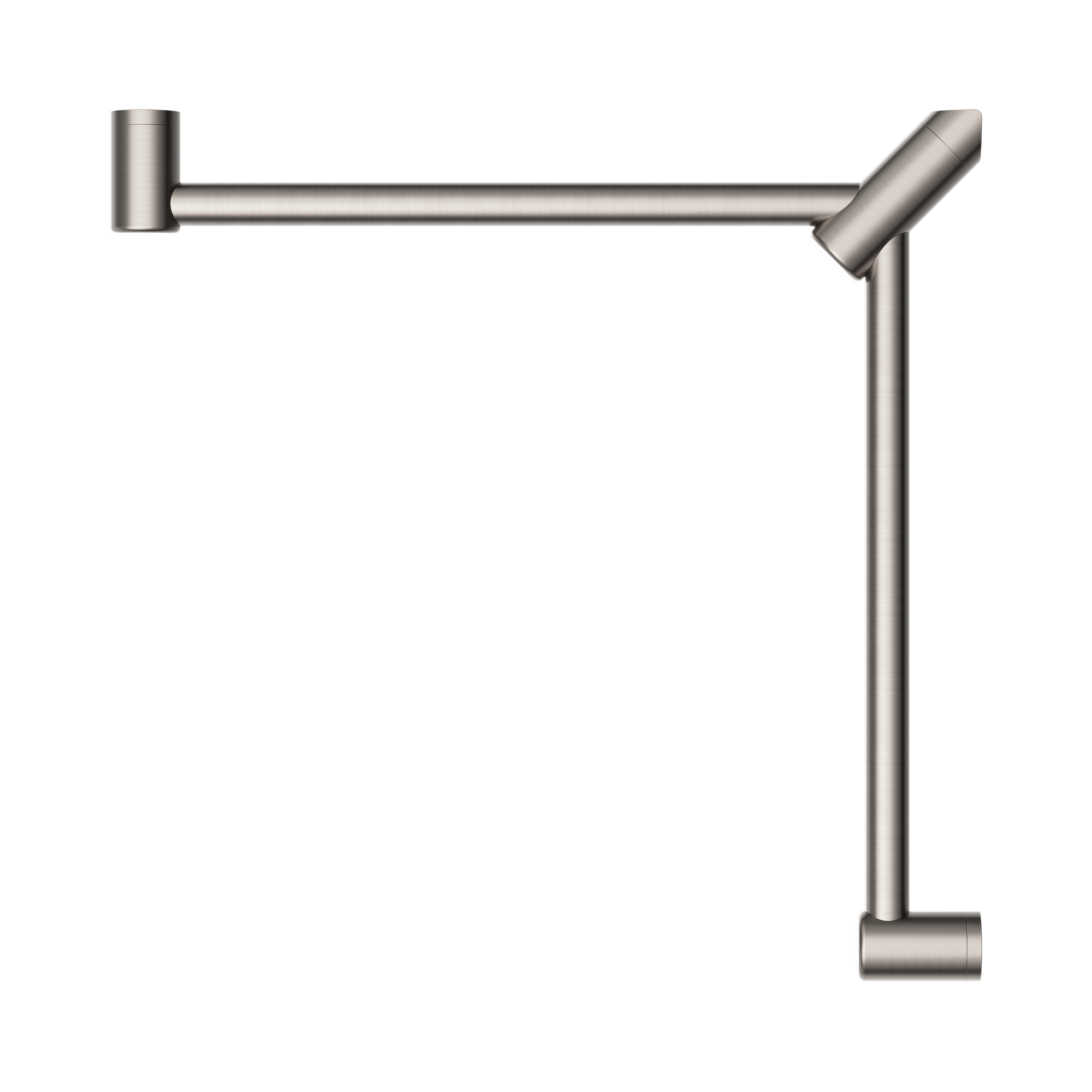 Nero Mecca Care 32mm Wrap Around Corner Grab Rail 600X600mm, Brushed Nickel