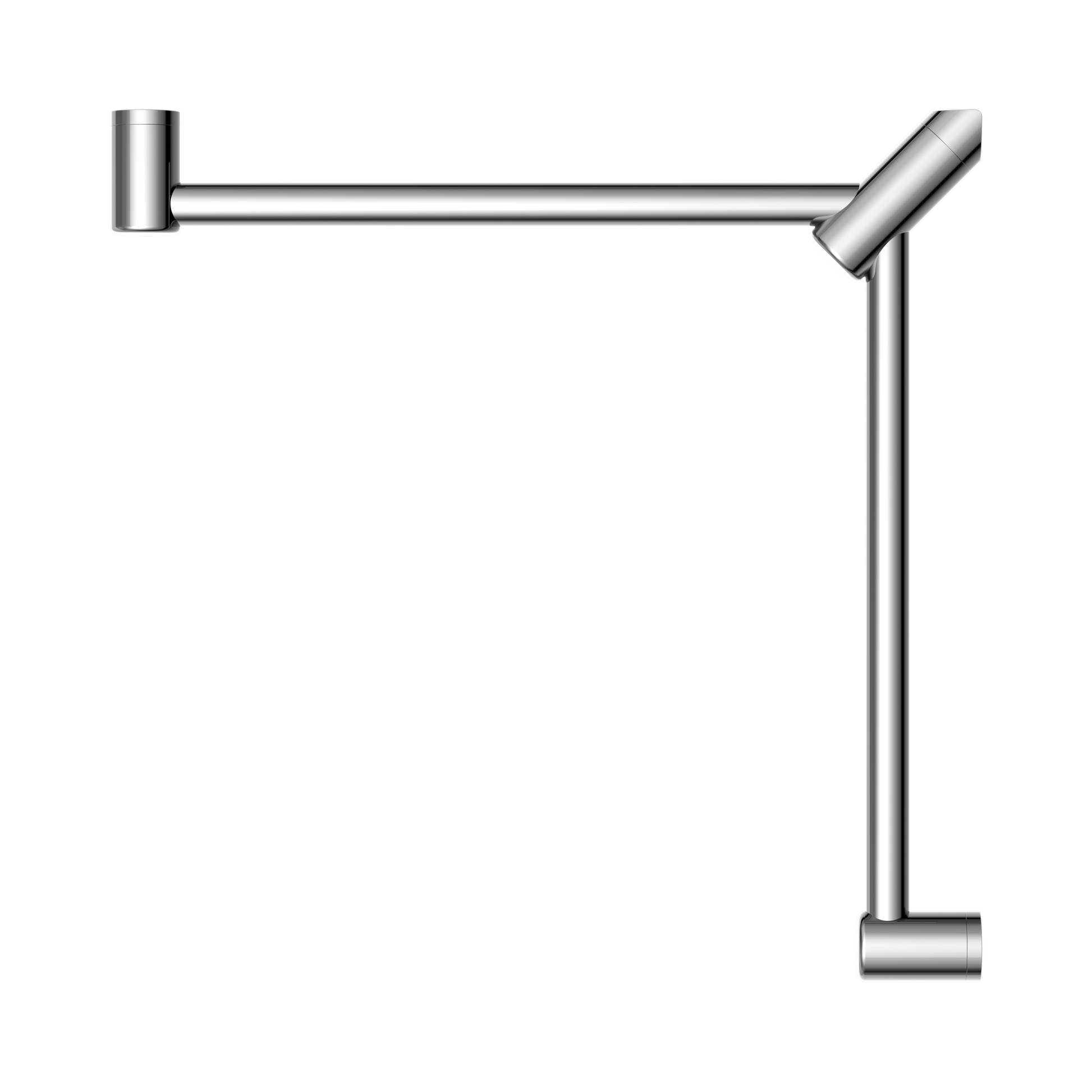 Nero Mecca Care 32mm Wrap Around Corner Grab Rail 600X600mm, Chrome
