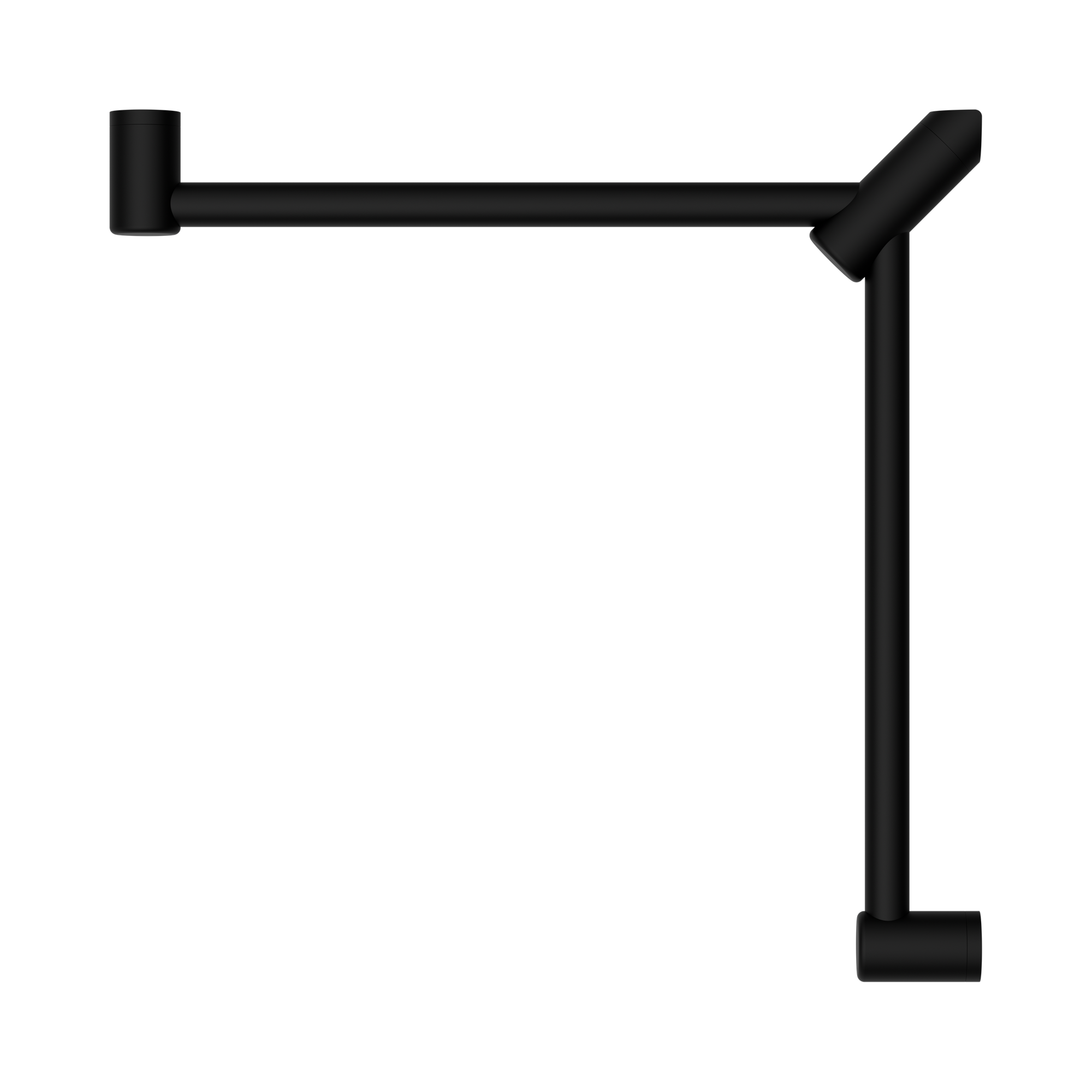 Nero Mecca Care 32mm Wrap Around Corner Grab Rail 600X600mm, Matte Black