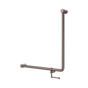 Nero Mecca Care 32mm 90 Degree NZ4121 Accessible Toilet Grab Rail 750X750mm With Toilet Roll Holder, Brushed Bronze