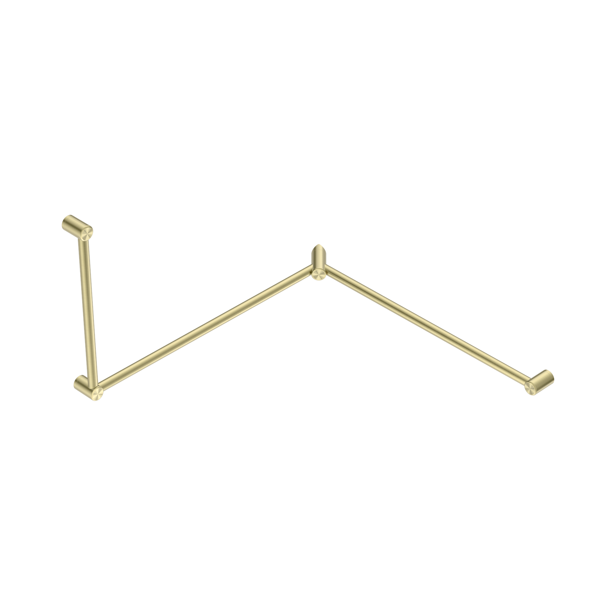 Nero Mecca Care 32mm DDA Accessible Toilet Grab Rail Set 90 Degree Continuous 600X1065X1025mm, Brushed Gold