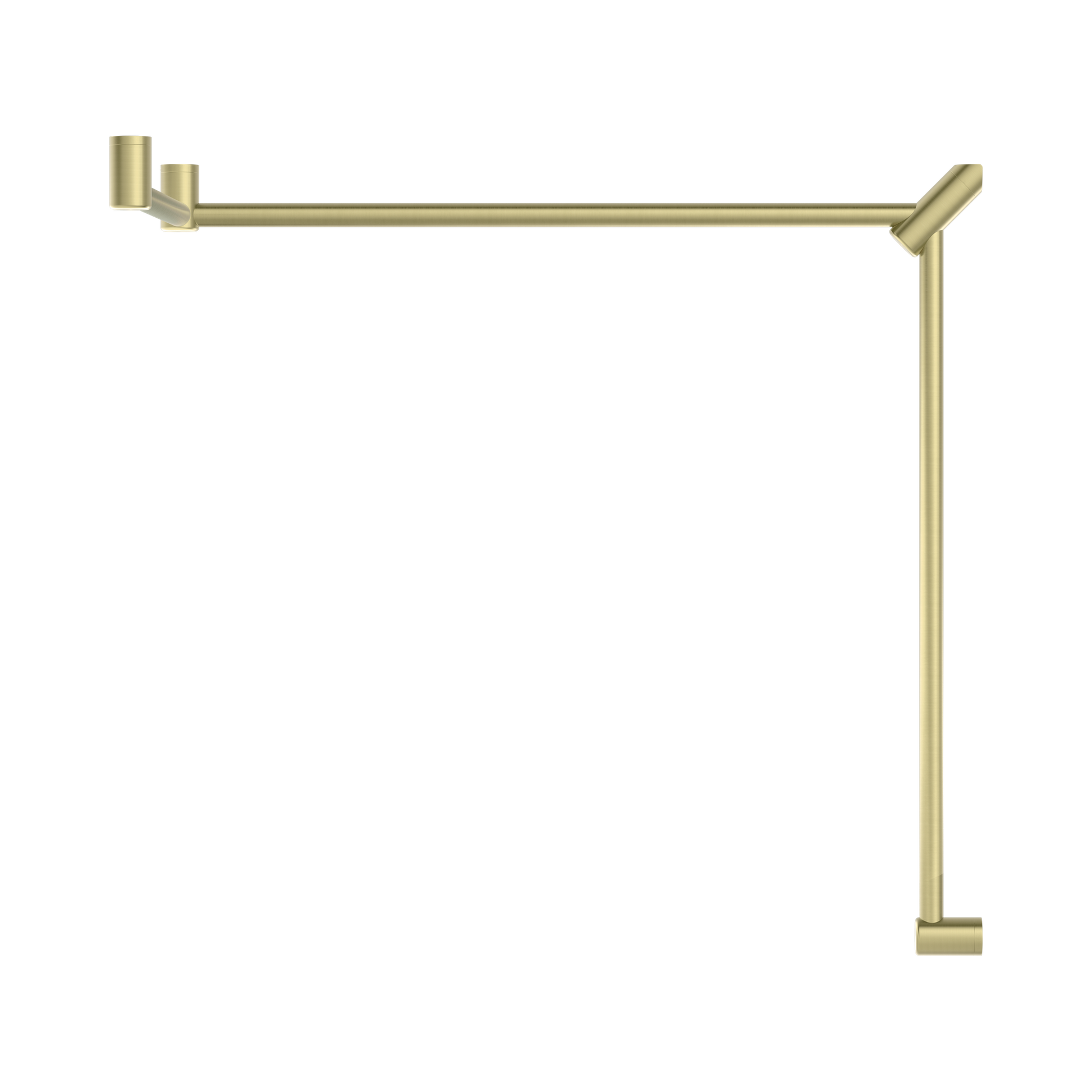 Nero Mecca Care 32mm DDA Accessible Toilet Grab Rail Set 90 Degree Continuous 600X1065X1025mm, Brushed Gold