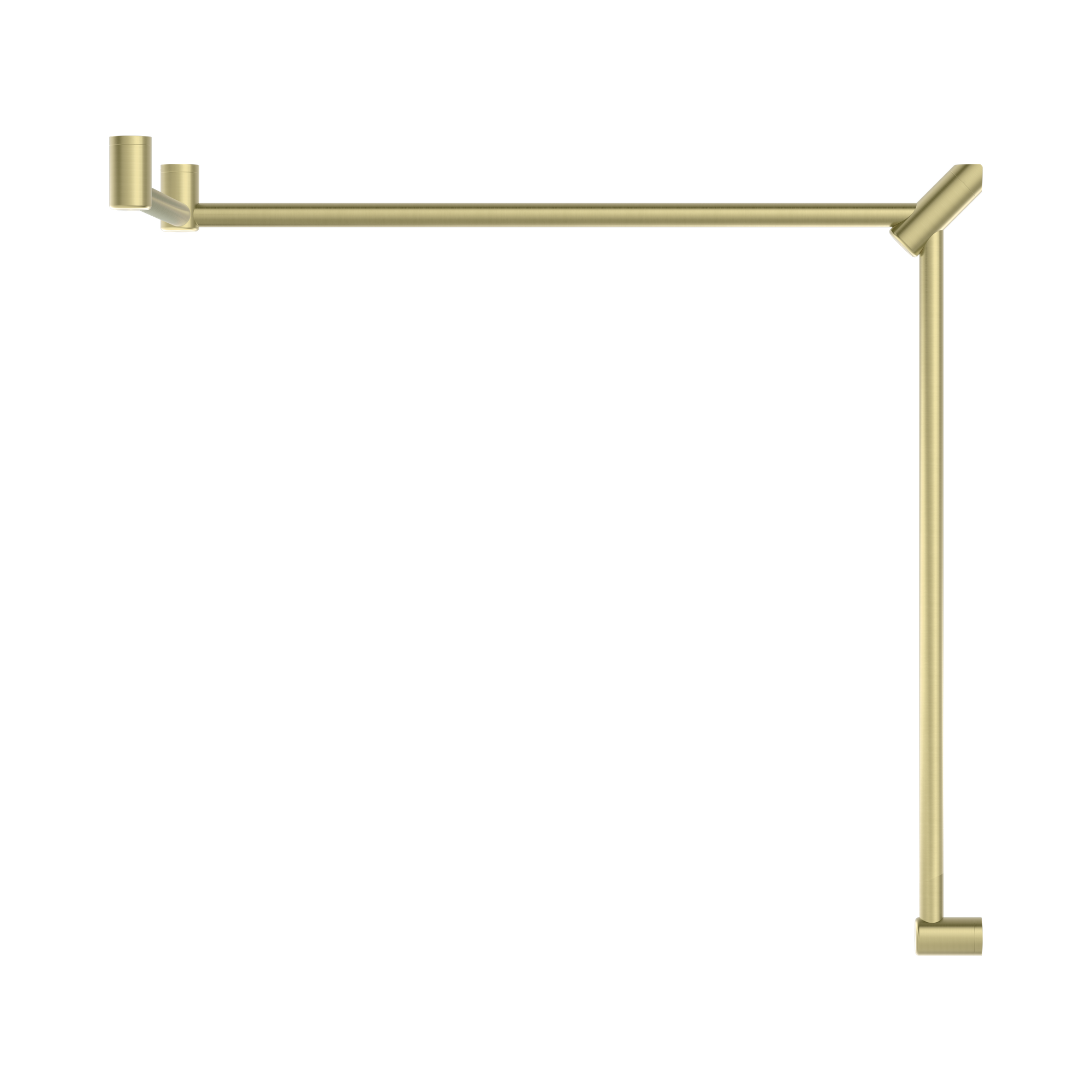 Nero Mecca Care 32mm DDA Accessible Toilet Grab Rail Set 90 Degree Continuous 600X1065X1025mm, Brushed Gold