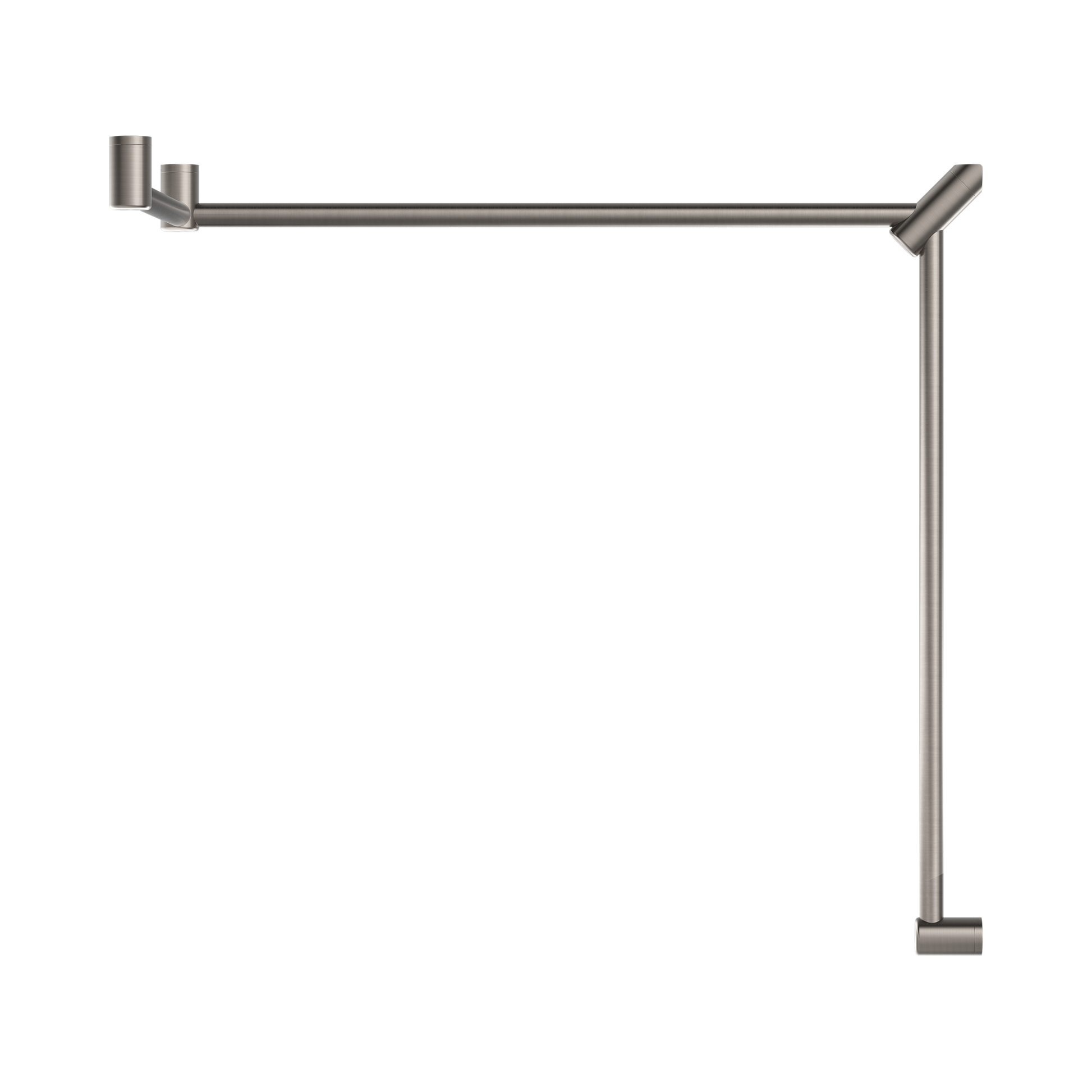 Nero Mecca Care 32mm DDA Accessible Toilet Grab Rail Set 90 Degree Continuous 600X1065X1025mm, Brushed Nickel