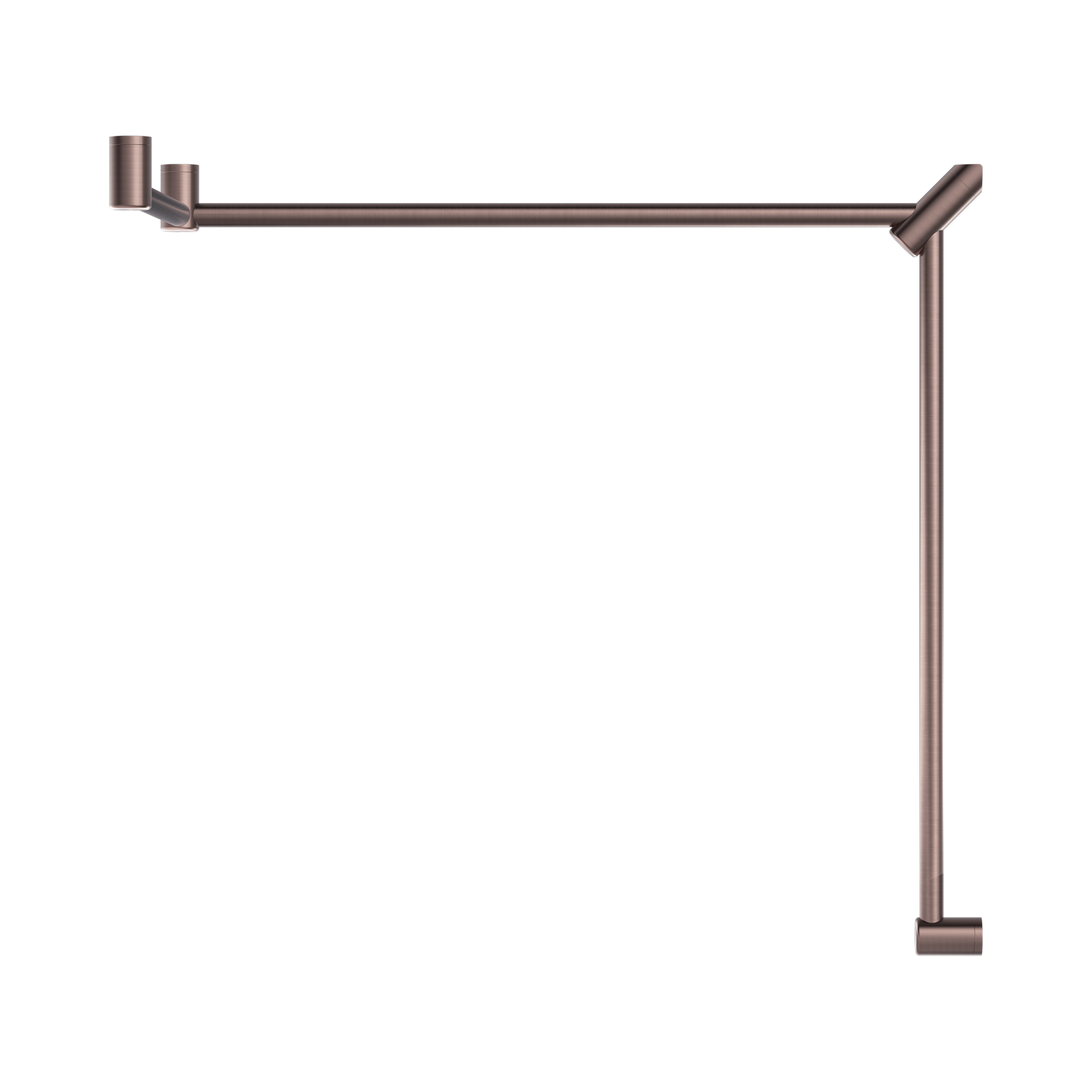 Nero Mecca Care 32mm DDA Accessible Toilet Grab Rail Set 90 Degree Continuous 600X1065X1025mm, Brushed Bronze